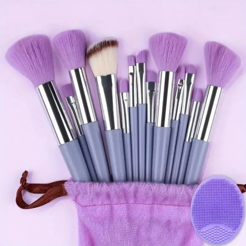 Conjunto de pincéis de maquiagem, macios e fofos, profissionais e cosméticos, base, pó e sombra