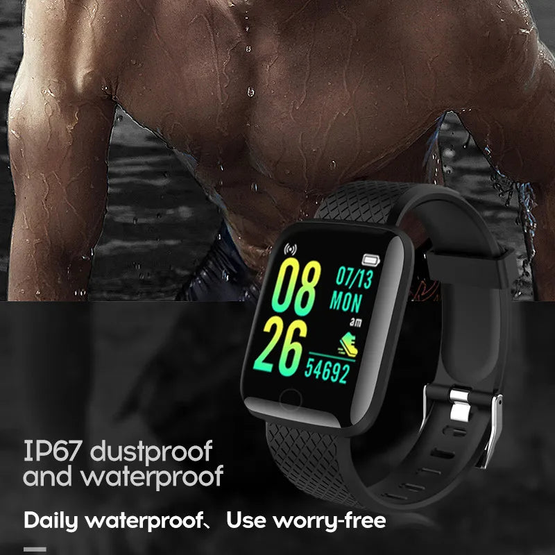 Plus Smart Watch Fitness Tracker Smartwatch Monitor de frequência cardíaca, Relógios esportivos à prova d'água D13 para homens e mulheres