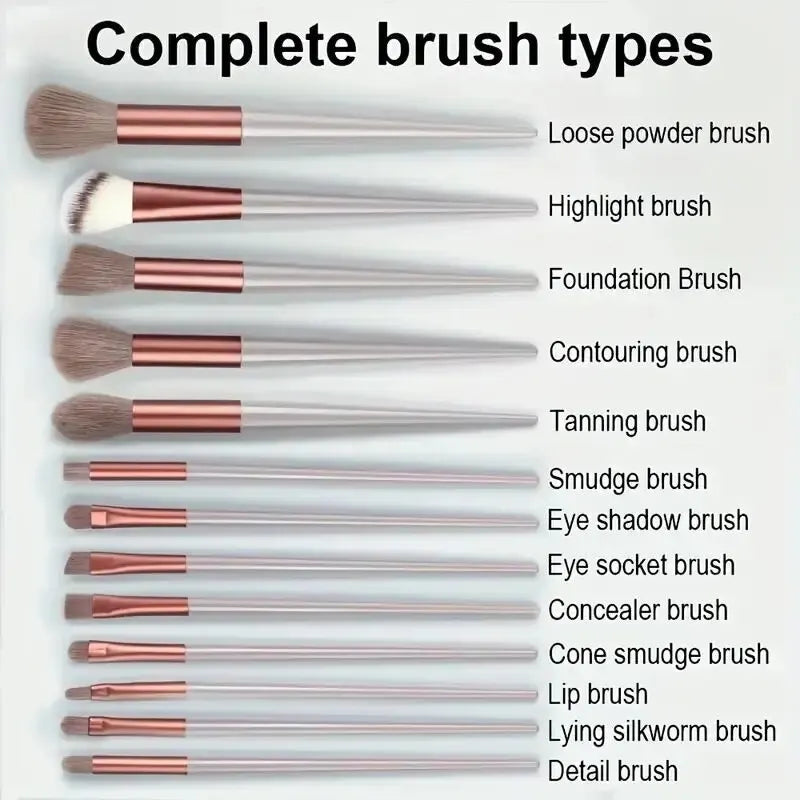 Conjunto de pincéis de maquiagem, macios e fofos, profissionais e cosméticos, base, pó e sombra